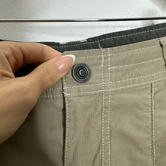 KUHL Cropped Hiking Pants Khaki beige Floral Embroidered outdoors womens 8 - Picture 4 of 8